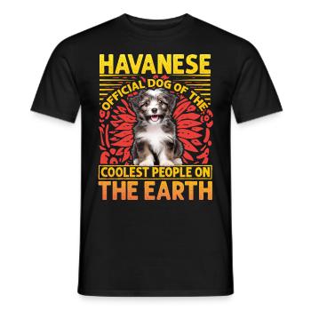 Havanese official dog of the coolest people - Männer T-Shirt - Schwarz - Vorne - AI Model Male 178 light (178cm)