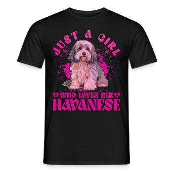 Just a Girl who loves her Havanese - Männer T-Shirt - Schwarz - Vorne - AI Model Male 178 light (178cm)