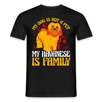 My dog is not a pet my Havanese is family - Men's T-Shirt - black - Front - AI Model Male 178 light (178cm)