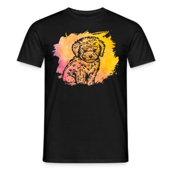 Havaneser Retro - Männer T-Shirt - Schwarz - Vorne - AI Model Male 178 light (178cm)