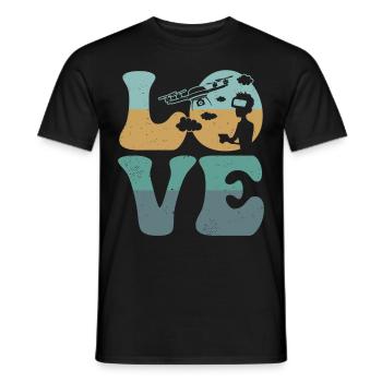 Drohne Pilot Quadcopter RC Biker LOVE - Männer T-Shirt - Schwarz - Vorne - AI Model Male 178 light (178cm)