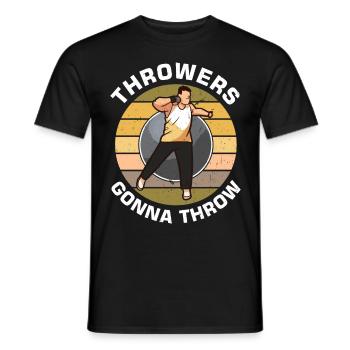 Athletics, athletics, throwing athletes, - Men's T-Shirt - black - Front - AI Model Male 178 light (178cm)