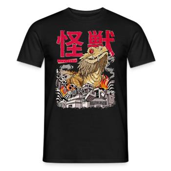 Kaiju Dragon Barbu Oeuf Monstre Japonais Anime - T-shirt homme - noir - Devant - AI Model Male 178 light (178cm)