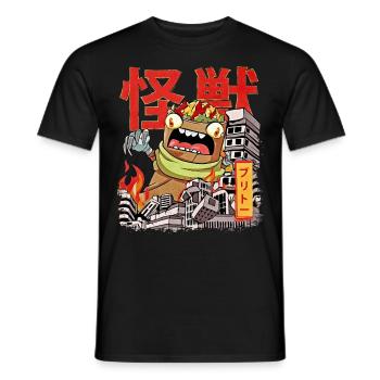 Kaiju Burrito Japanisch Anime Monster Mexikanische - Männer T-Shirt - Schwarz - Vorne - AI Model Male 178 light (178cm)