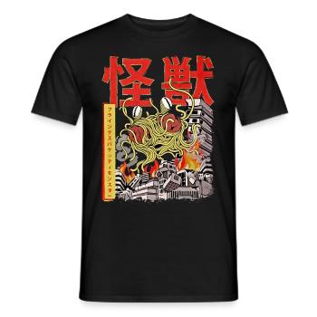 Kaiju Flying Spaghetti Monster Japanischer Anime F - Männer T-Shirt - Schwarz - Vorne - AI Model Male 178 light (178cm)