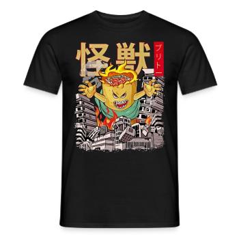 Kaiju Burrito Monstre Anime Japonais Mexicain - T-shirt homme - noir - Devant - AI Model Male 178 light (178cm)
