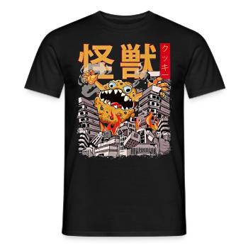Kaiju Biscuit Japonais Anime Monster Pastry Baking - T-shirt homme - noir - Devant - AI Model Male 178 light (178cm)