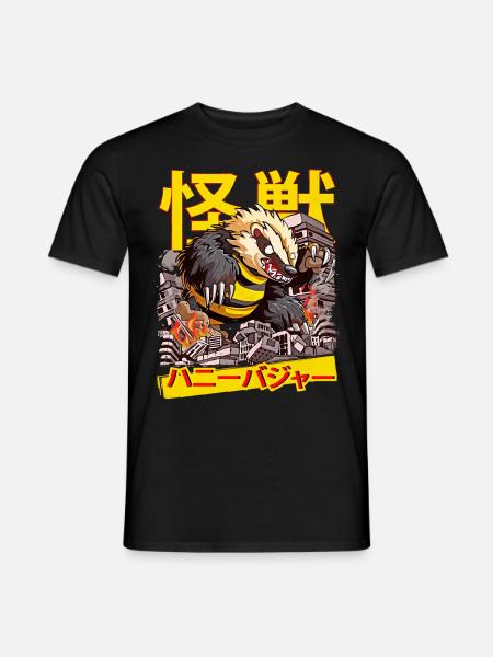 Kaiju Honey Badger Puzzle de monstres d’anime japonais - T-shirt homme - noir