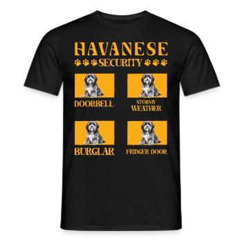 Sécurité du bichon havanais - T-shirt homme - noir - Devant - AI Model Male 178 light (178cm)