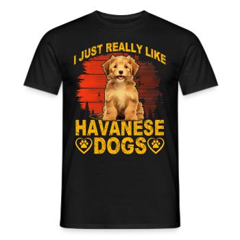 I just really like Havanese Dogs - Männer T-Shirt - Schwarz - Vorne - AI Model Male 178 light (178cm)