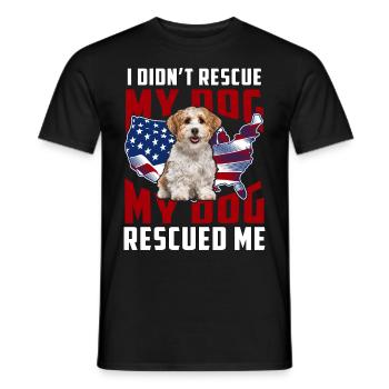 I didn't rescue my dog my dog rescued me Havanese - Männer T-Shirt - Schwarz - Vorne - AI Model Male 178 light (178cm)