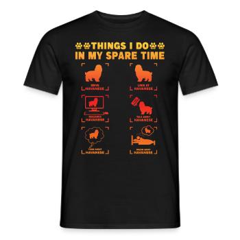 Havanese Things I do in my Spare Time - Männer T-Shirt - Schwarz - Vorne - AI Model Male 178 light (178cm)