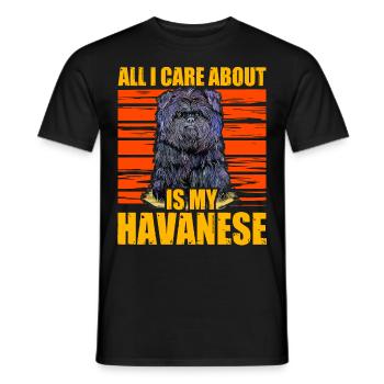 All i care about is my Havanese - Men's T-Shirt - black - Front - AI Model Male 178 light (178cm)
