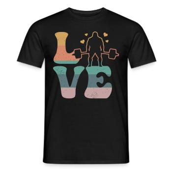 Deadlift Deadlift Weightlifting LOVE - Men's T-Shirt - black - Front - AI Model Male 178 light (178cm)