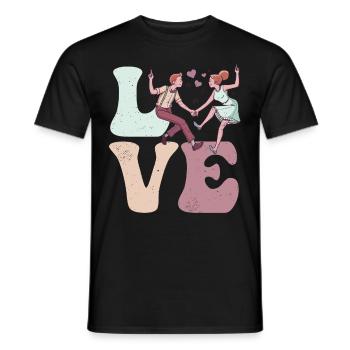 Dancer LOVE - Men's T-Shirt - black - Front - AI Model Male 178 light (178cm)