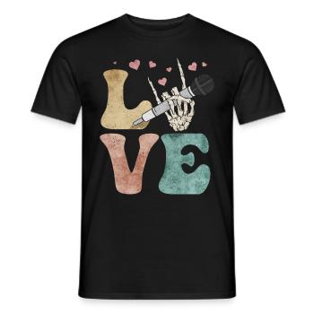 Death Metal Heavy Metal LOVE - Men's T-Shirt - black - Front - AI Model Male 178 light (178cm)