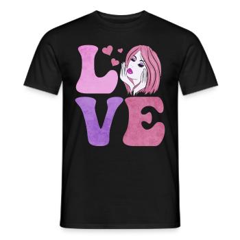 Dermatologist Dermatology Skin Care LOVE - Men's T-Shirt - black - Front - AI Model Male 178 light (178cm)