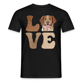 Brittany Spaniel Chien LOVE - T-shirt homme - noir - Devant - AI Model Male 178 light (178cm)
