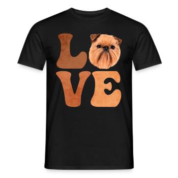 Brüsseler Griffon Hund LIEBE - Männer T-Shirt - Schwarz - Vorne - AI Model Male 178 light (178cm)