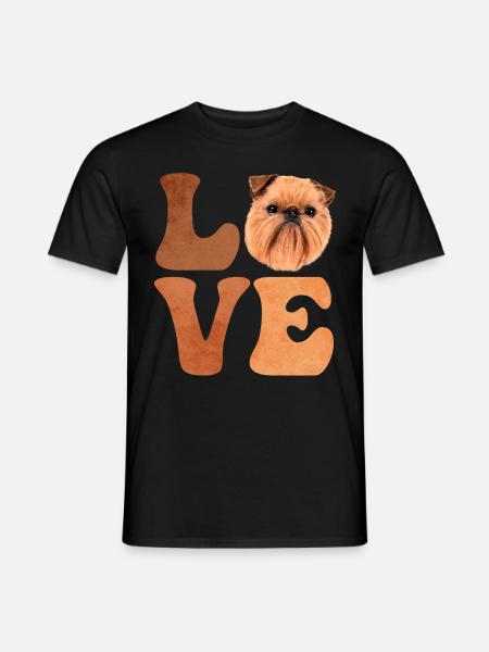 Brüsseler Griffon Hund LIEBE - Männer T-Shirt - Schwarz