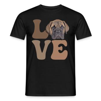 Bullmastiff Dog LOVE - Men's T-Shirt - black - Front - AI Model Male 178 light (178cm)