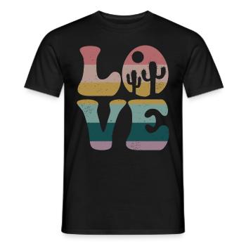 Cactus Plant Succulent LOVE - Men's T-Shirt - black - Front - AI Model Male 178 light (178cm)