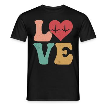 Cardiac Nurse Cardiology CNS LOVE - Men's T-Shirt - black - Front - AI Model Male 178 light (178cm)