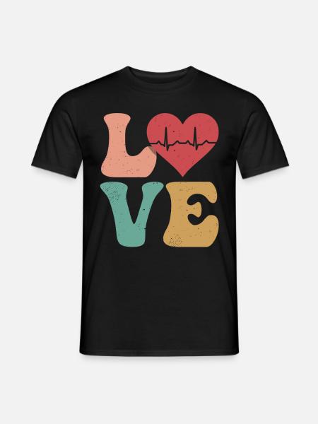 Herzkrankenschwester Kardiologie CNS LOVE - Männer T-Shirt - Schwarz