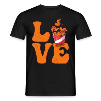 Les ailes de poulet LOVE - T-shirt homme - noir - Devant - AI Model Male 178 light (178cm)