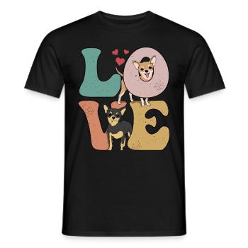 Chihuahua Hund LIEBE - Männer T-Shirt - Schwarz - Vorne - AI Model Male 178 light (178cm)
