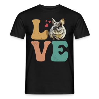 Chinchilla Owner LOVE - Men's T-Shirt - black - Front - AI Model Male 178 light (178cm)