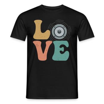 Ingénieur du son de l’église Technicien audio LOVE - T-shirt homme - noir - Devant - AI Model Male 178 light (178cm)