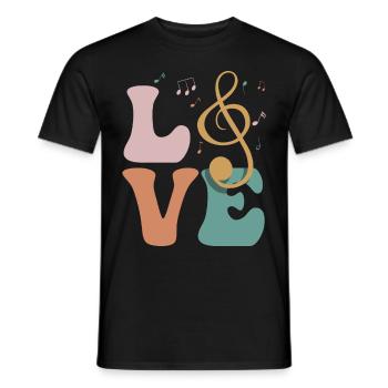 Classical Music Classical Music LOVE - Men's T-Shirt - black - Front - AI Model Male 178 light (178cm)