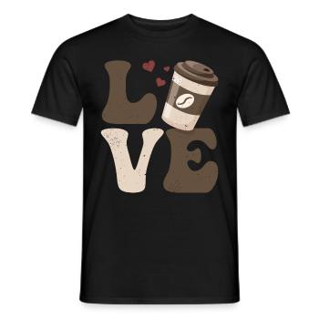 Coffee Caffeine LOVE - Men's T-Shirt - black - Front - AI Model Male 178 light (178cm)