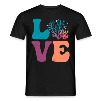 Récif de Corail Mer Océan AMOUR - T-shirt homme - noir - Devant - AI Model Male 178 light (178cm)