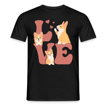 Corgi Hund LIEBE - Männer T-Shirt - Schwarz - Vorne - AI Model Male 178 light (178cm)