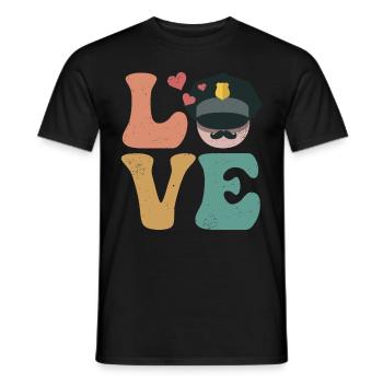 Agent correctionnel Application de la loi LOVE - T-shirt homme - noir - Devant - AI Model Male 178 light (178cm)