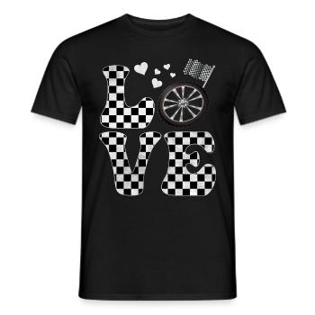 Drag Racing Drag Race LOVE - Männer T-Shirt - Schwarz - Vorne - AI Model Male 178 light (178cm)