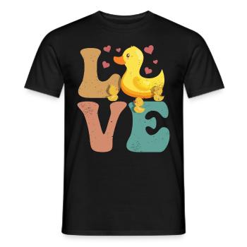 Ducks Ducklings LOVE - Men's T-Shirt - black - Front - AI Model Male 178 light (178cm)