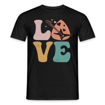Electric Guitar Electronic Guitar LOVE - Men's T-Shirt - black - Front - AI Model Male 178 light (178cm)