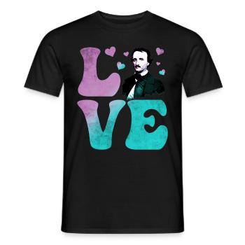 Edgar Allan Poe Littérature anglaise AMOUR - T-shirt homme - noir - Devant - AI Model Male 178 light (178cm)
