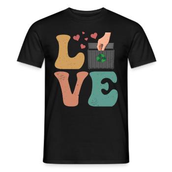 Dumpster Diving Mülltaucher Trash Picker LOVE - Männer T-Shirt - Schwarz - Vorne - AI Model Male 178 light (178cm)
