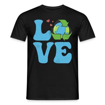 Ecologist Ecology Environment LOVE - Men's T-Shirt - black - Front - AI Model Male 178 light (178cm)