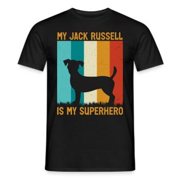 My Jack Russell is my Superhero - Männer T-Shirt - Schwarz - Vorne - AI Model Male 178 light (178cm)