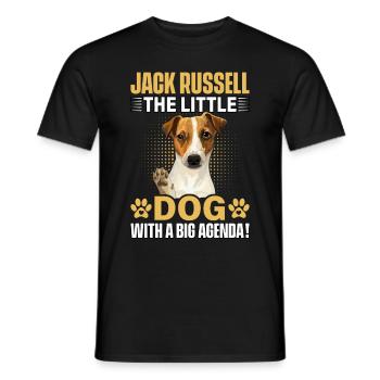 Jack Russell the little dog with a big agenda - Männer T-Shirt - Schwarz - Vorne - AI Model Male 178 light (178cm)