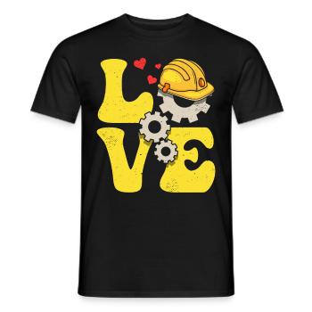Ingénieur Ingénierie LOVE - T-shirt homme - noir - Devant - AI Model Male 178 light (178cm)