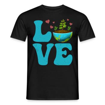 Environnementaliste Jour de la Terre Recyclage AMOUR - T-shirt homme - noir - Devant - AI Model Male 178 light (178cm)