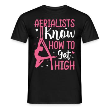 Silk acrobatics in the air - Men's T-Shirt - black - Front - AI Model Male 178 light (178cm)