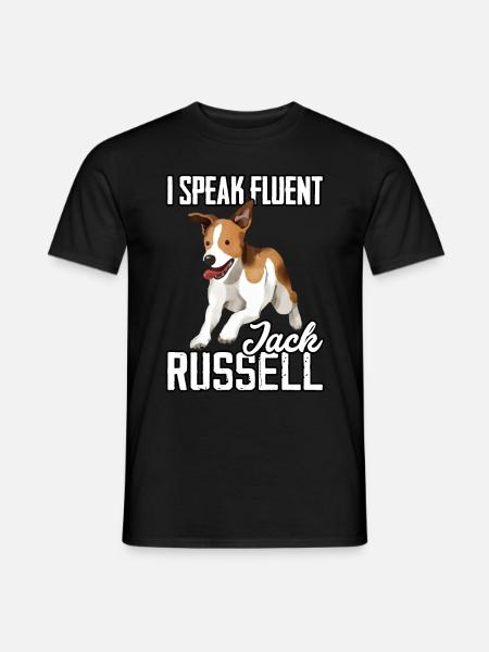 I speak fluent Jack Russell - Men's T-Shirt - black
