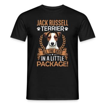 Jack Russell Terrier tout l’impertinence dans un peu - T-shirt homme - noir - Devant - AI Model Male 178 light (178cm)